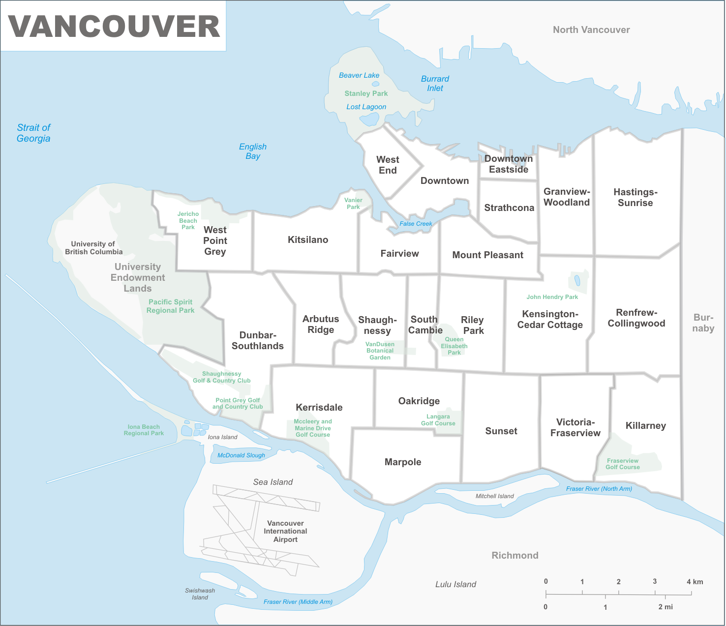 Vancouver Neighbourhood Map 