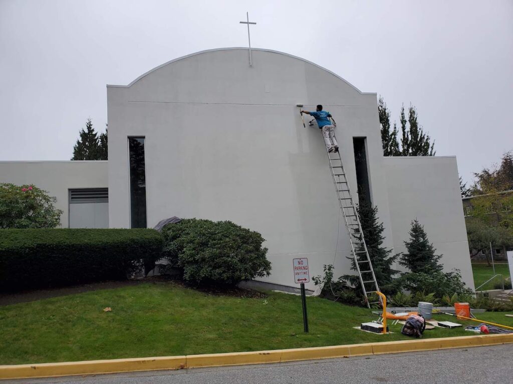 SPM Inc exterior repainting of Church