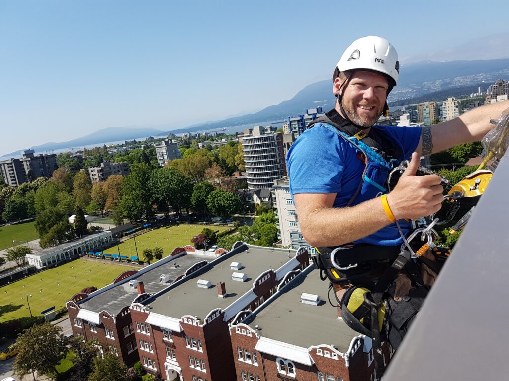 SPM Inc. Rope access commercial building window cleaning Vancouver